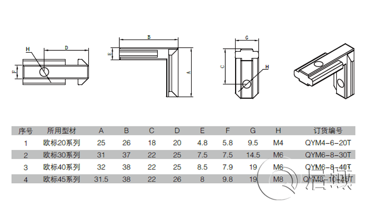 铝型材角槽连接件