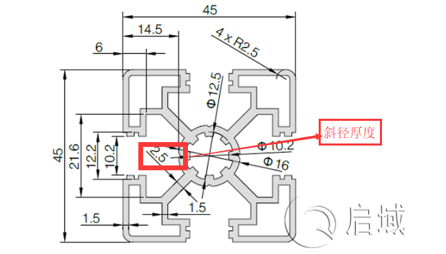 铝型材截面图4545