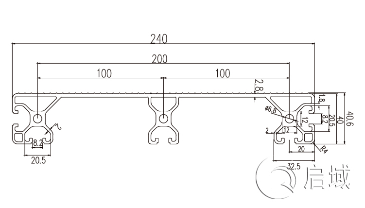 铝型材40240图纸 铝型材40240图纸